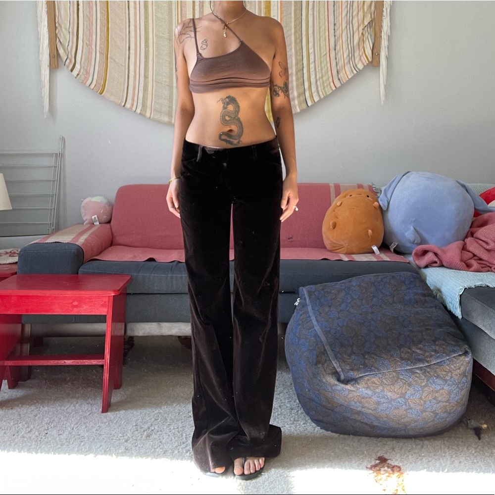 Theory dark brown velvet pants